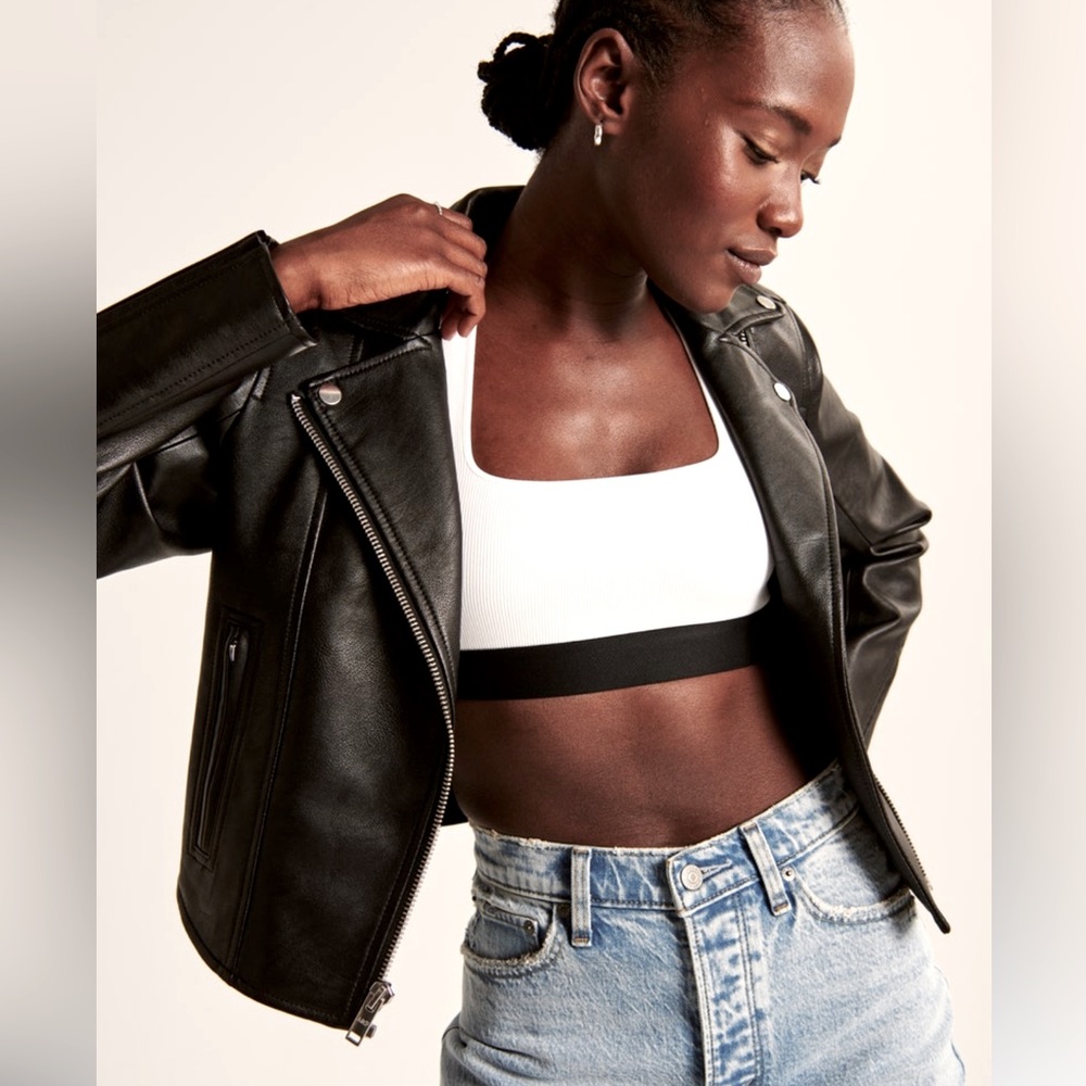 Abercrombie & Fitch Vegan Moto Jacket Black XS